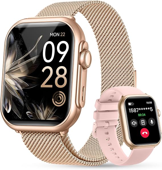 Smart Watch for Women for iPhone Android: 1.85" Smart Watch with 30 Days+ Battery Life Make/Recive Call Heart Rate SpO2 Sleep Monitor 120+ Sport