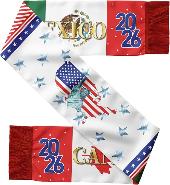 Soccer Fans Scarves National Football Supporter Scarf 7x55 inch Double Side Knit Scarf Sports Fan Cheering Gift
