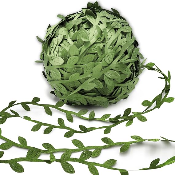 269 Ft Leaf Ribbon, Artificial Vines Leaf String Balloon Ribbon Trim | Ideal for Baby Shower, Spring Wedding & Jungle Woodland Fairy Party Decorations, Gift Wrapping & DIY Wreaths Garland Crafts