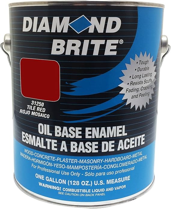 Diamond Brite Paint 31250 1-Gallon Oil Base All Purpose Enamel Paint Tile Red