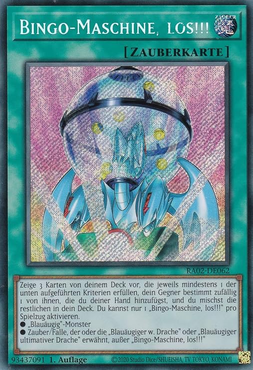 LMS Trading RA02-DE062 - Bingo Machine los!!! - Secret Rare - 1st Edition - German - 25th Anniversary Rarity Collection II Fieldcenter Card Yugioh