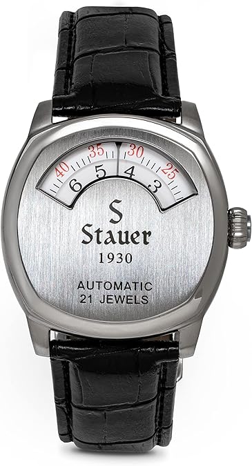 Stauer 1930 Dashtronic Watch Cotswold Genuine Mens Automatic Watch with Leather Band and Stainless Steel Case 21-Jewel Movement and 3-ATM Water Resistant