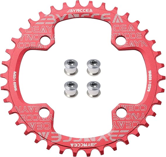 Bynccea Round Chainring 104 BCD 32T 34T 36T 38T Narrow Wide Bike Single Chainring Compatible with 8 9 10 11 12 Speed Mountain Bike Road Bike Fat Bikes MTB BMX