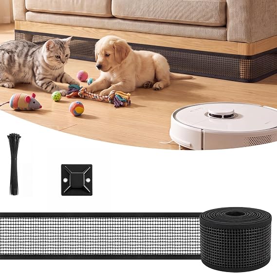 Pangda 3'' X 123'' Under Bed & Couch Blocker for Pets, PVC, Black