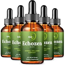 (5 Pack) Echozen Drops, Echo Zen Liquid Supplement Ear Health Vitamins Advanced Maximum Strength - Hearing Support Formula for Tinnitus Natural Ingredients Premium Wellness Gotas Reviews (10 oz)