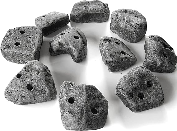 10 Large Screw On Rock Climbing Holds for Kids and Adults - Rock Wall Grips with Mounting Pattern - Indoor Outdoor Play Set, Garage Gym, Bouldering, Made in USA