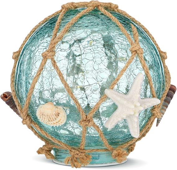 Fumete 6 Inch Glass Fishing Float Nautical Lamp
