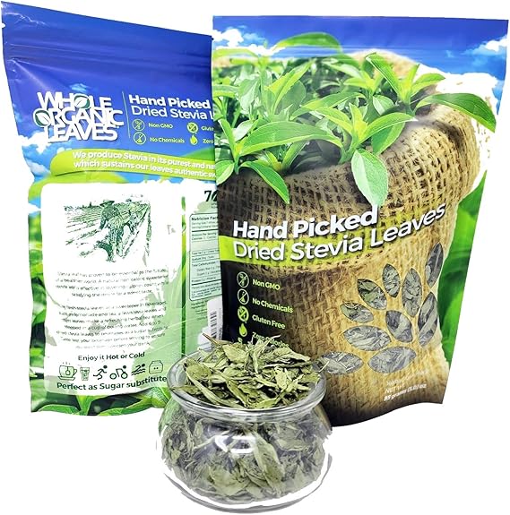 Whole Dried Stevia Leaves,3.00 oz,100% Natural Green Stevia Leaf from South America.