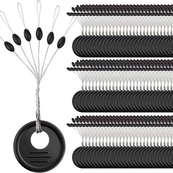 Fishing Rubber Bobber Peg Sinker Stopper Black Oval Bead Texas Rig Weight Floats Stops Durability Flipping Terminal Tackle Accessories for Saltwater Freshwater 3 Size