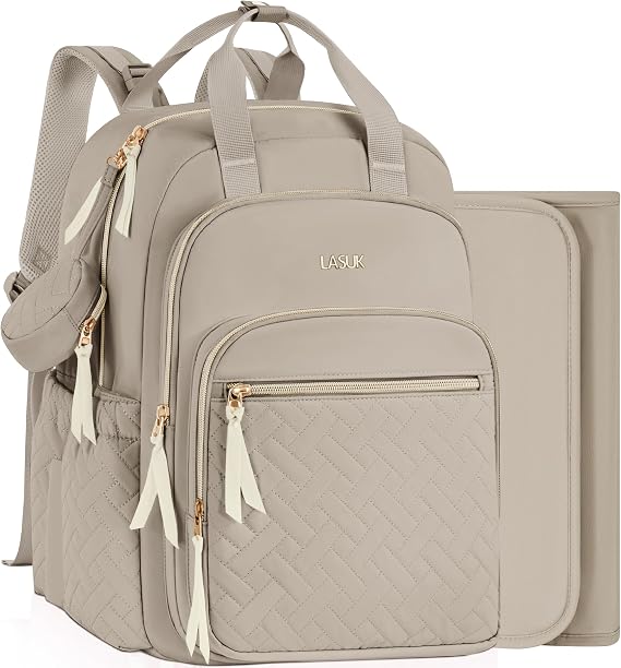 Diaper Bag Backpack, Water Resistant Travel Diaper Backpack with Washable Changing Pad, Pacifier Case, Stroller Strap