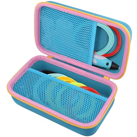 co2CREA Storage Case for 3D Printing Pen Set, Blue Case + Yellow Zipper