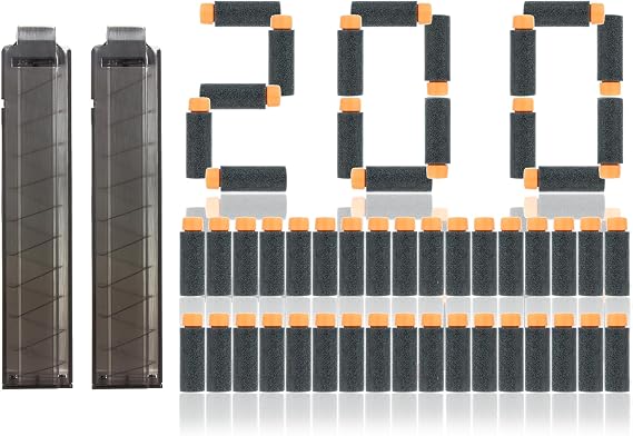 WORKER 15-Darts Talon Magazine Half Size Mag with 200 High End Half Soft Dart Black and Orange