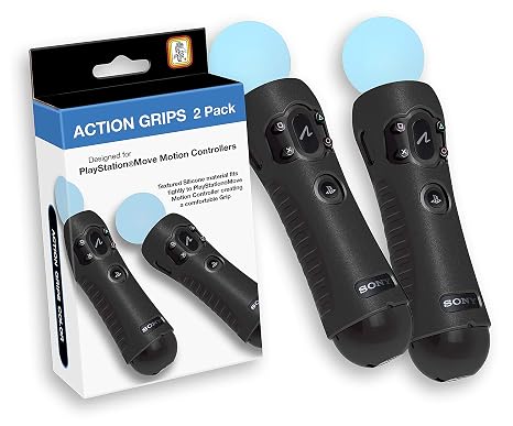 Game Traveler RDS - Licensed Sony PlayStation Action Grips for PlayStation Move Motion Controllers Textured Silicone