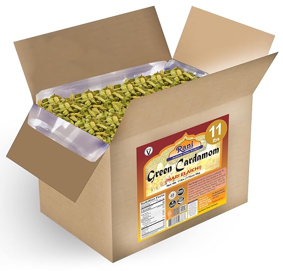 Rani Green Cardamom Pods Spice (Hari Elachi) 176oz (11lbs) 5kg Bulk Box ~ All Natural | Vegan | Gluten Friendly | NON-GMO | Kosher | Product of India