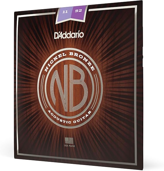 D'Addario Nickel Bronze Acoustic Guitar Strings NB1152, 11-52