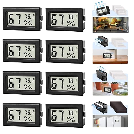 8-Pack Mini Digital Hygrometer Thermometer