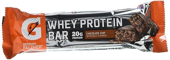 Gatorade Whey Protein Recover Bars, Chocolate Chip, 2.8 Ounce (6 Count)
