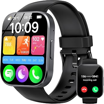 OUKITEL Smartwatch Men Women 1.91 Inch HD Touchscreen Smart Watch with Phone Function 140+ Sports Modes Fitness Watch IP68 Waterproof Sports Watch with Pulse/Sleep/Monitor/Pedometer Watch for