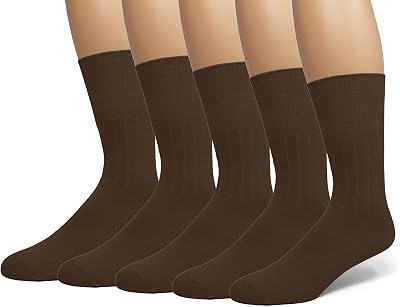 EMEM Apparel Mens Diabetic Dress Crew Cotton Socks | Non-Binding Loose Top | Seamless Toe