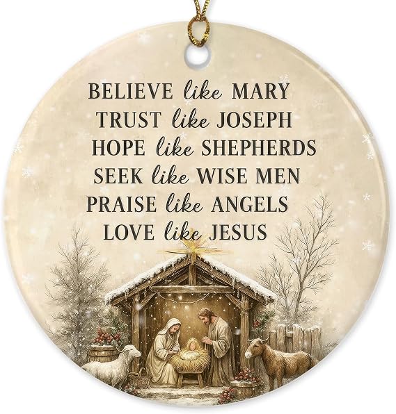 NewEleven Christian Women - Nativity Ornament 2026, Christian Christmas Ornaments, Religious Women, Men, Friend, Family - Christmas Ornament
