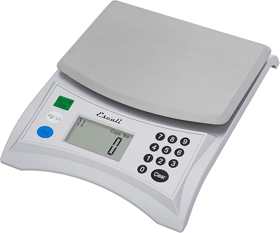 Escali Pana V136 Large Volume Measuring Kitchen/Baking/Cooking Scale, Preprogrammed With Over 150 Ingredients, LCD Digital Display, 13lb Capacity