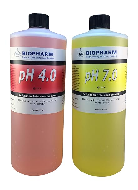 pH Buffer Calibration Kit 2-Pack: pH 4.00 and pH 7.00 1 Quart (950 mL) Each for Precise and Accurate Calibrations Ideal for All pH Meters