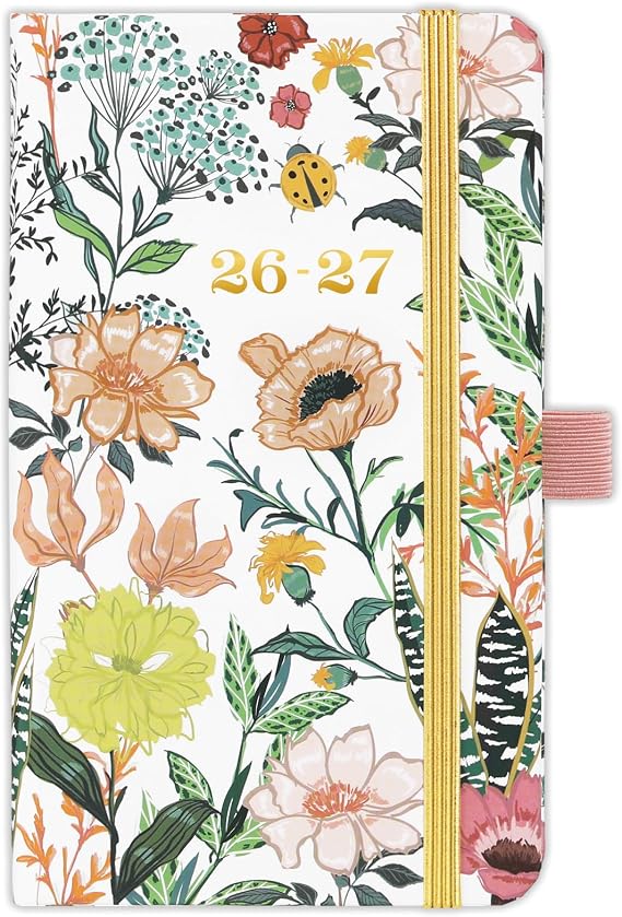2026-2027 Pocket Planner/Calendar - July 2026 - June 2027, Pocket Calendar 2026-2027, Academic Planner, Weekly Monthly Planner, 6.3''3.8'', Pen Loop, Pocket, 2 Book Marks, Elastic Closure, Note Pages