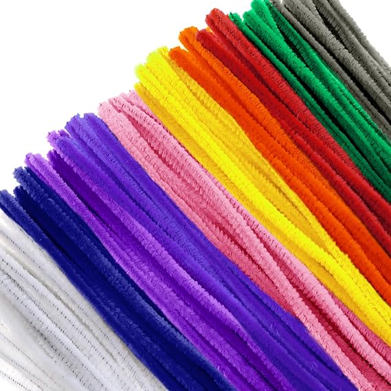 Toaob 100 Pieces Red Green Pipe Cleaners for Crafts Pipe Cleaners