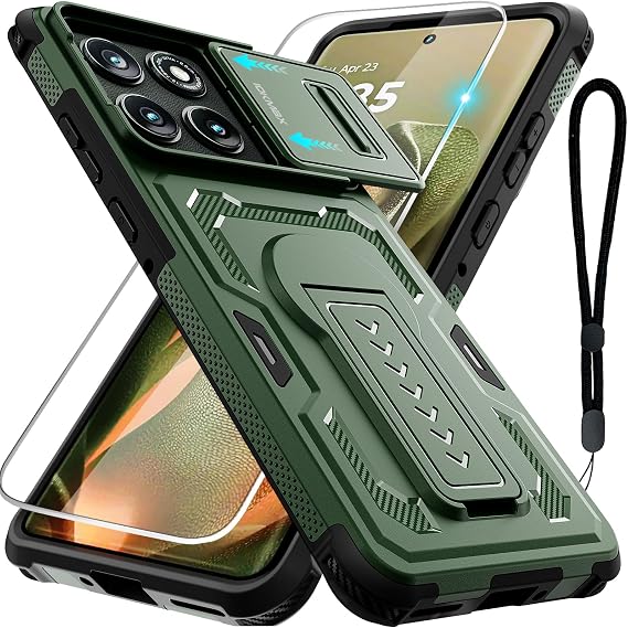 for Motorola Edge 2025 Case with Screen Protector, Green