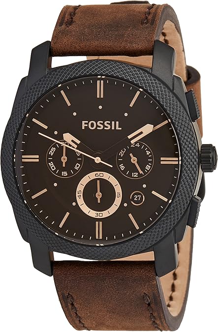Fossil Machine Men's Watch with Stainless Steel or Leather Band, Chronograph or Analog Watch Display