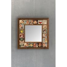 Oscar Stone Decor Oscar Stone Masif Ahşap Çerçeveli Mozaik Doğaltaş Ayna 33 Cmx 33 Cm Vintage Temalı Ayn-035