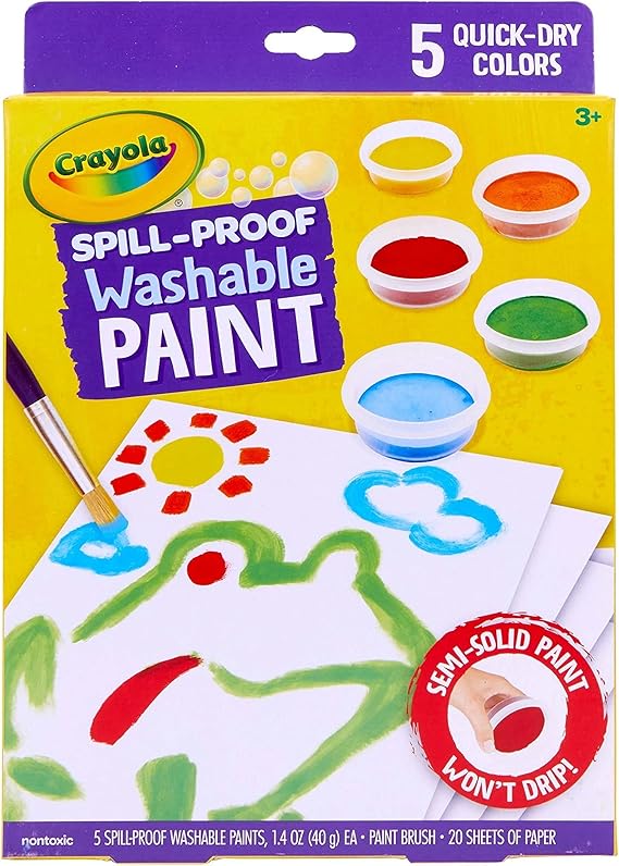 Crayola Spill Proof Paint Set Washable Paint Set for Kids, Arts & Crafts