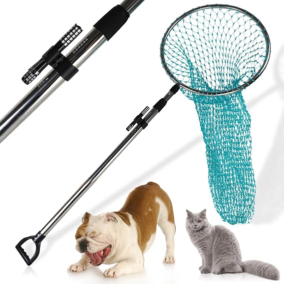 Dog Catch Net Animal Control Catching Net, Length Adjustable, Stainless Steel