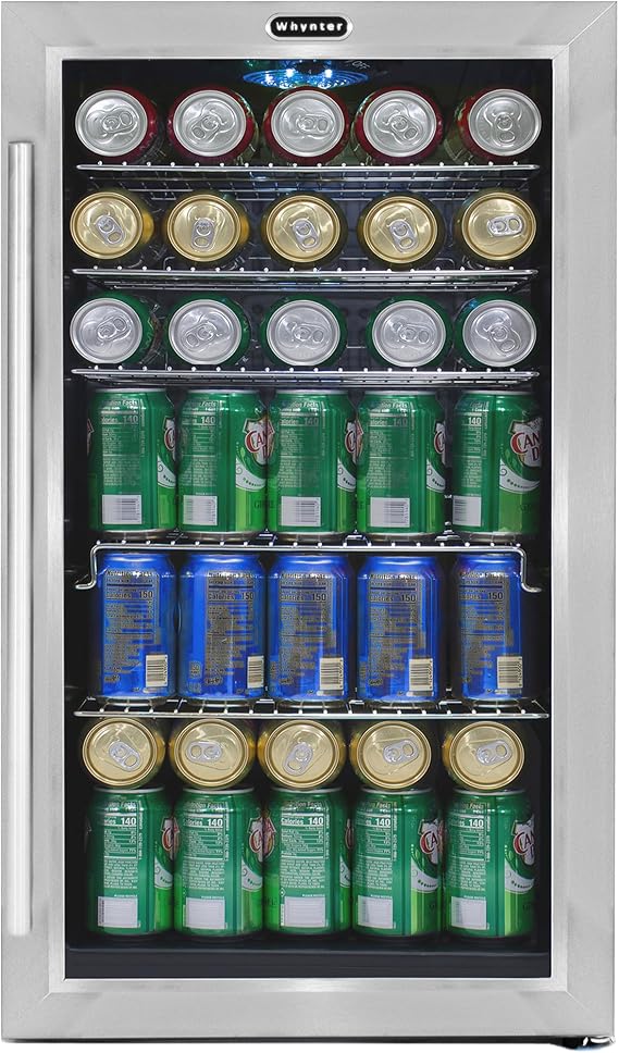 Whynter Beverage Refrigerator Mini Fridge, 127 Can, Glass Door, BR-130SB
