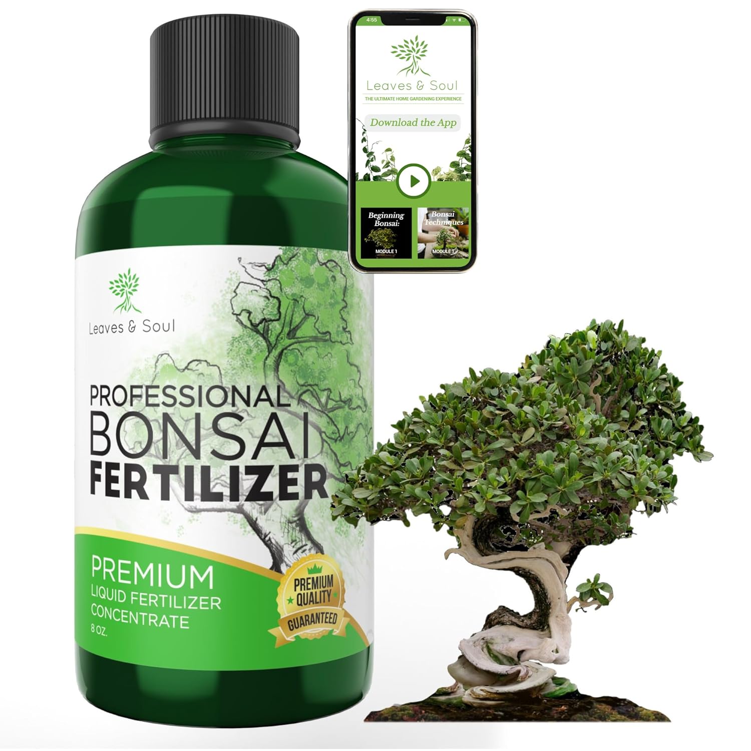 Professional Bonsai Fertilizer Liquid 3-1-2 Concentrate 8 oz, Premium Liquid Bonsai Fertilizer for Bonsai Trees and Plants, Plant Food for Indoor Bonsai, Made in USA