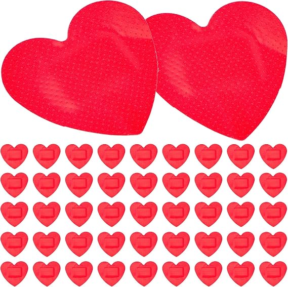 Garneck 50pcs Heart Shaped Bandages for Kids: Cute Waterproof Adhesive Patch Small First Aid Bandages Children Home School Travel Emergency Care Fun