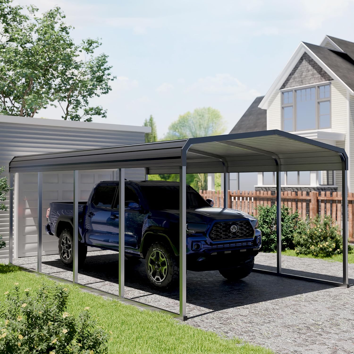 REPICK 12x20 FT Heavy Duty Metal Carport with Galvanized Steel Roof and Metal Carport Kits, Outdoor Carport Canopy Enhanced Base, Multi-Purpose Extra Large Car Shelter for Car, SUV, Truck and Boats
