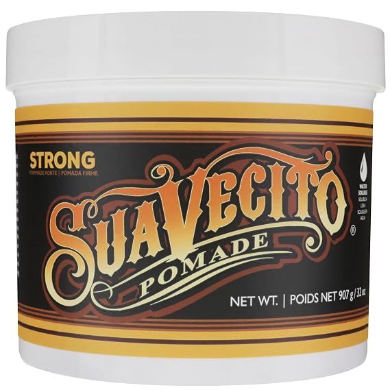 Suavecito Strong Hold Hair Pomade For Men, 32 oz - Medium Shine Water Based Wax Like Flake Free Hair Gel - Easy To Wash Out - All Day Hold For All Hair Styles