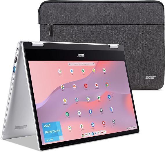 Acer Chromebook Spin 314 Convertible Laptop Intel Pentium Silver N6000 14" HD Corning Gorilla Glass Touch Display 8GB LPDDR4X 128GB eMMC Intel Wi-Fi 6 AX201 Chrome OS CP314-1H-P1Q5