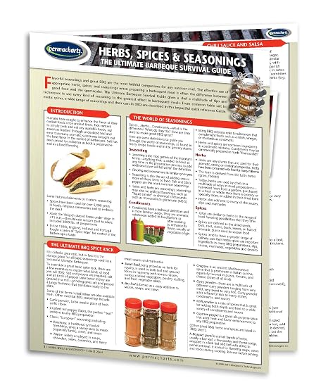 Herbs, Spices & Seasoning Guide - Ultimate BBQ Cooking Quick Reference Guide by Permacharts