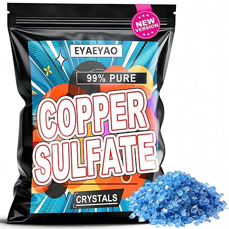 Copper Sulfate Crystals, Copper Sulfate Powder Pentahydrate 99% Pure Fine Blue Crystals (4 oz)