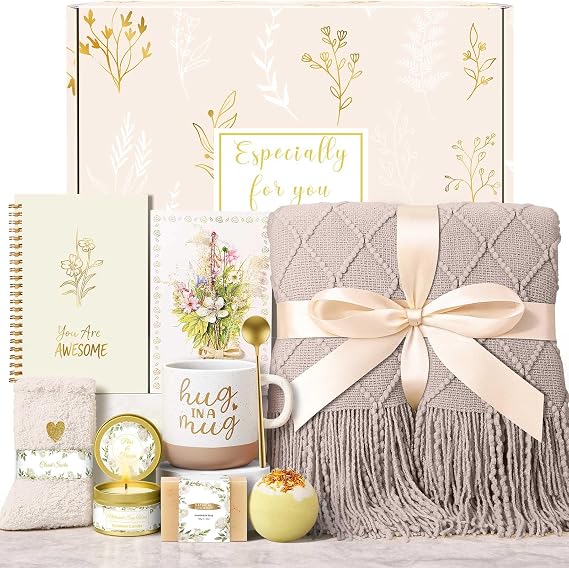 Wasocol Birthday Gifts for Women Self Care Gift Basket, Get Well Relaxing Spa Gift Baskets for Women, Unique Inspirational Gifts for Mom Wife Grandma Sister Friend Her