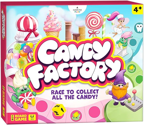 Candy Factory Family Board Game for Kids Ages 4-8 Game Night & Classroom Learning Game Sweet Adventure in The Magic Land of Candy Beginner-Friendly, No Reading Required
