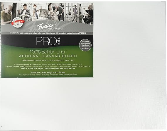 FREDRIX PRO Series Archival Linen Canvas Board, 11" x 14"