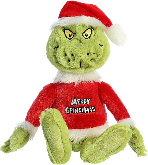 Aurora Whimsical Dr. SeussTM Merry Grinchmas Grinch Stuffed Animal - Officially Licensed Plush for Imaginative Play - Perfect for Kids and Adults - Green 16 Inches