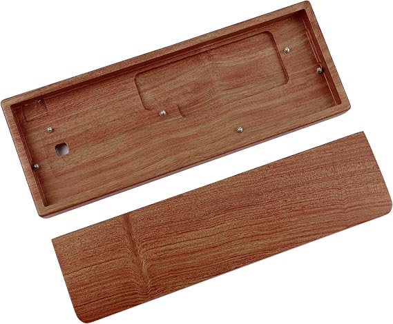 GH60 Solid Wooden Case Wrist Rest for 60% Mini Mechanical Gaming Keyboard Compatible Poker2 Pok3r Faceu 60 (Yellow Rosewood)