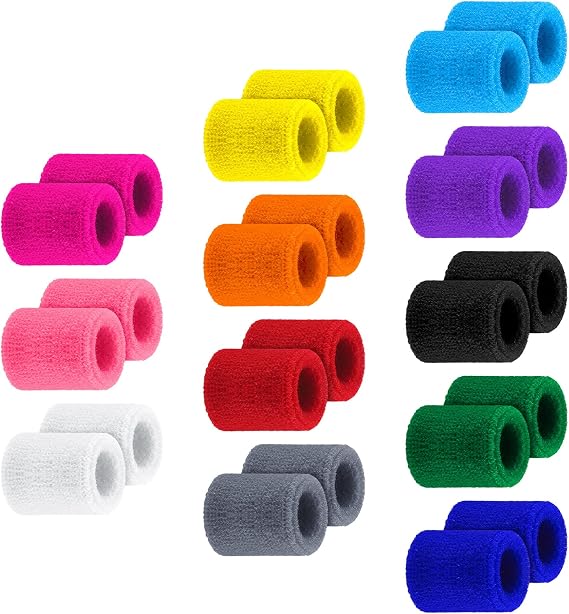 Hungdao Kids Wristbands Sweatband Colored Sports Wrist Sweat Band