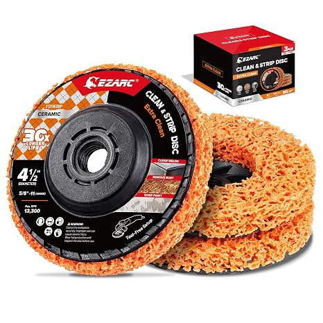 EZARC Ceramic Paint Stripping Disc Set, 4-1/2" x 7/8, Orange, 3-Pack