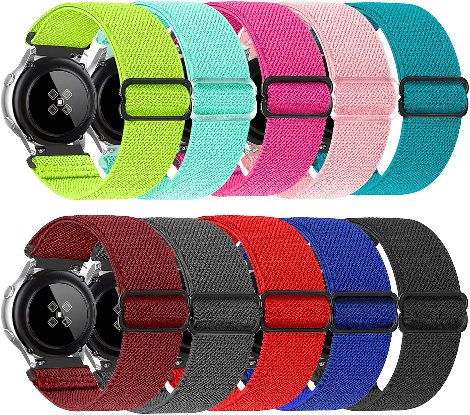 ShuyYo 20mm Soft Nylon Replacement Band Compatible with Samsung Galaxy Watch Active 2 44mm 40mm/Galaxy Watch 5 Pro 45mm/Galaxy Watch 5/Galaxy Watch 42mm/Galaxy Watch 4 Classic 42mm 46mm/Gear Sport