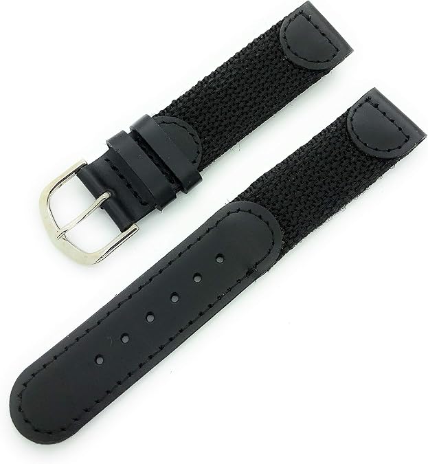18mm Canvas Nylon Leather Watch Band